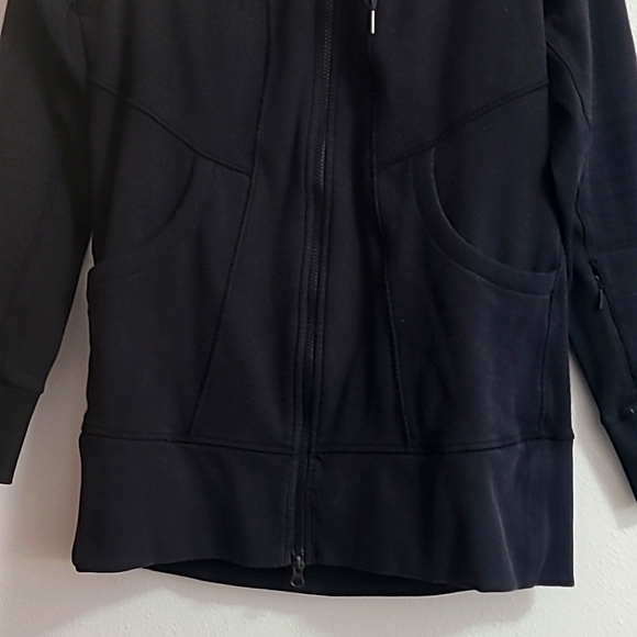 Athleta Black Long Hooded Jacket Size XL - Picture 4 of 7